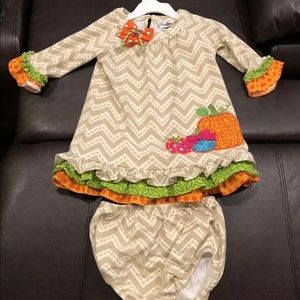 Rare Editions Fall Ruffle Dress Size 24 Months